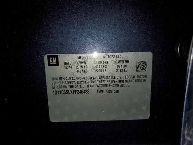 1G11C5SLXFF246438 - 2015 CHEVROLET MALIBU 1LT BLUE photo 13