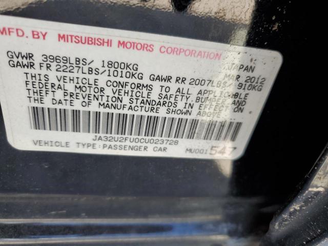 JA32U2FU0CU023728 - 2012 MITSUBISHI LANCER ES/ES SPORT BLACK photo 13