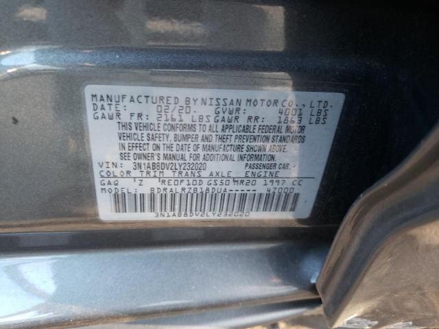 3N1AB8DV2LY232020 - 2020 NISSAN SENTRA SR GRAY photo 12