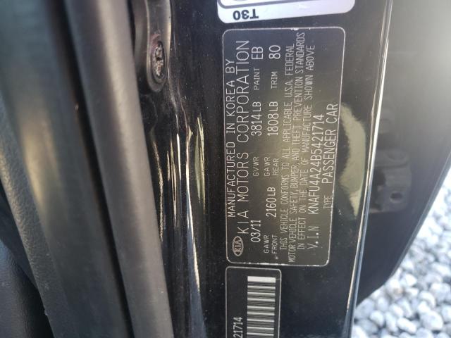 KNAFU4A24B5421714 - 2011 KIA FORTE EX BLACK photo 13