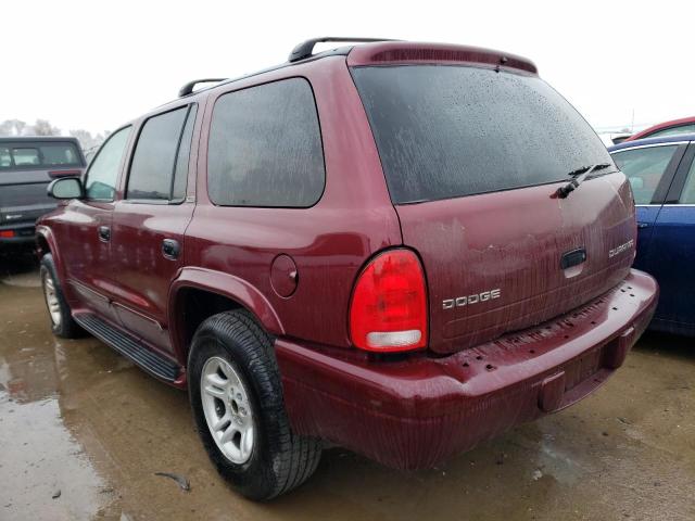 1B4HS58N12F190432 - 2002 DODGE DURANGO SLT PLUS MAROON photo 2