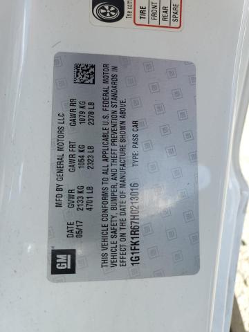 1G1FK1R67H0213016 - 2017 CHEVROLET CAMARO ZL1 WHITE photo 13