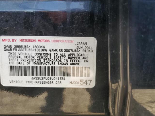 JA32U2FU0BU041581 - 2011 MITSUBISHI LANCER ES/ES SPORT BLACK photo 12