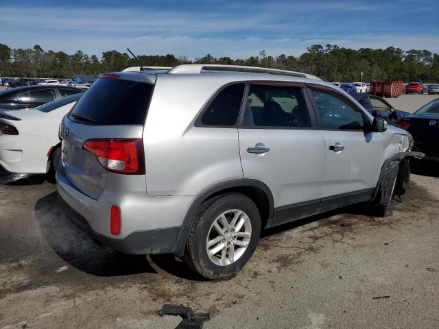 5XYKT4A73FG576817 - 2015 KIA SORENTO LX SILVER photo 3