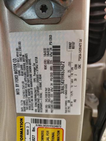 3LN6L5KU9HR634672 - 2017 LINCOLN MKZ HYBRID PREMIERE TAN photo 12