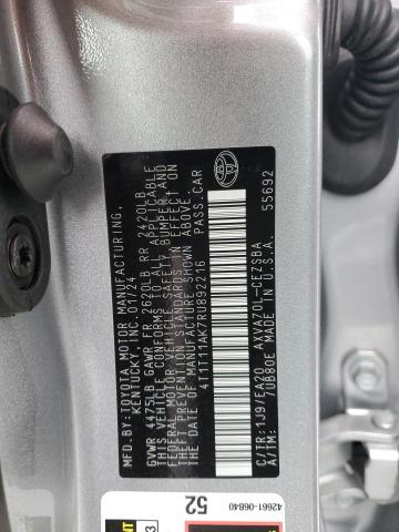 4T1T11AK7RU892216 - 2024 TOYOTA CAMRY SE NIGHT SHADE GRAY photo 12