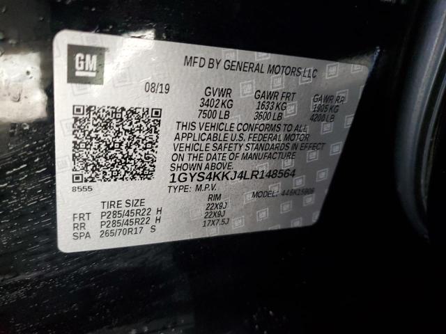 1GYS4KKJ4LR148564 - 2020 CADILLAC ESCALADE ESV PLATINUM შავი ფოტო 9