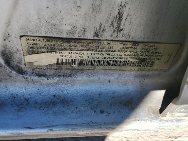 3VWRJ71K78M169936 - 2008 VOLKSWAGEN JETTA WOLFSBURG ვერცხლისფერი ფოტო 12