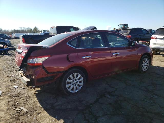 3N1AB7APXFY298996 - 2015 NISSAN SENTRA S RED photo 3