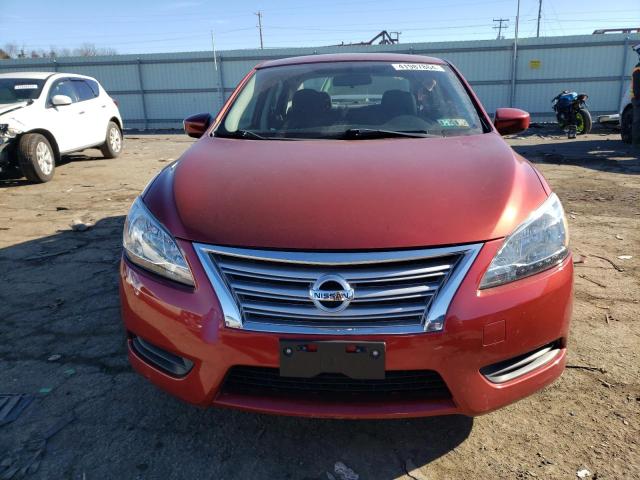 3N1AB7APXFY298996 - 2015 NISSAN SENTRA S RED photo 5