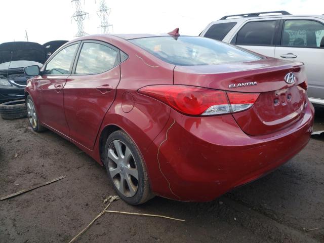 KMHDH4AE5CU390033 - 2012 HYUNDAI ELANTRA GLS RED photo 2