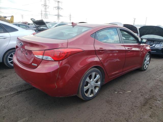 KMHDH4AE5CU390033 - 2012 HYUNDAI ELANTRA GLS RED photo 3