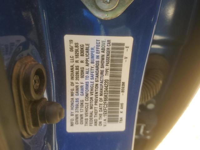 19XFC2F86KE044220 - 2019 HONDA CIVIC SPORT 蓝色 照片 13