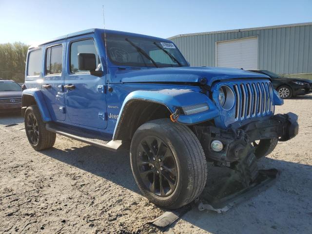 1C4JJXP68MW782149 - 2021 JEEP WRANGLER U SAHARA 4XE BLUE photo 4