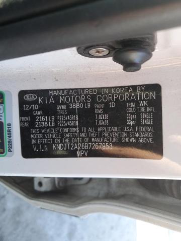 KNDJT2A26B7267953 - 2011 KIA SOUL + WHITE photo 13