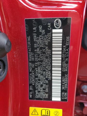 58ABK1GG3HU077269 - 2017 LEXUS ES 350 RED photo 13