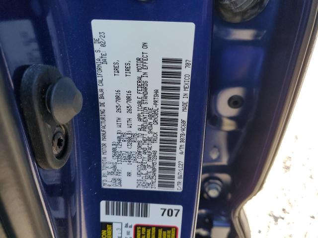 3TMCZ5AN0PM572848 - 2023 TOYOTA TACOMA DOUBLE CAB BLUE photo 12