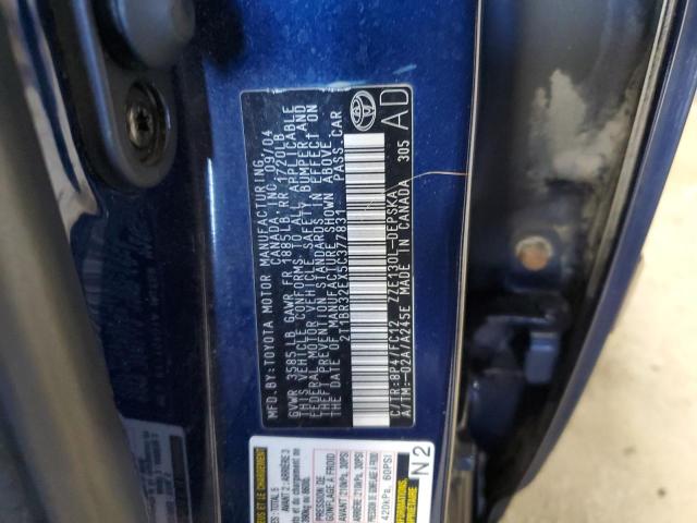 2T1BR32EX5C377831 - 2005 TOYOTA COROLLA CE BLUE photo 12