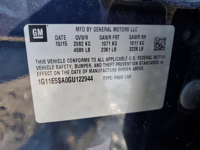 1G11E5SA0GU122944 - 2016 CHEVROLET MALIBU LIM LTZ 蓝色 照片 12