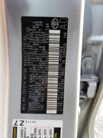 2T1KR32E46C584605 - 2006 TOYOTA COROLLA MA XR SILVER photo 12