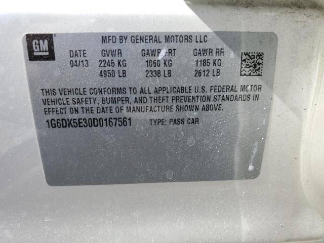 1G6DK5E30D0167561 - 2013 CADILLAC CTS PERFORMANCE COLLECTION Белый фото 12