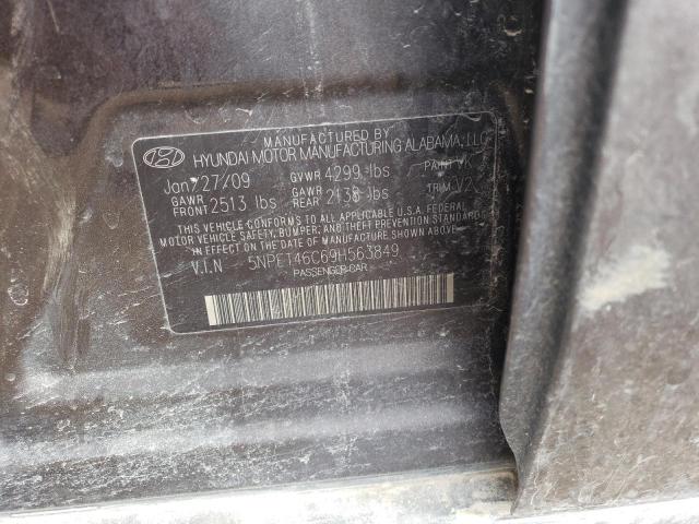 5NPET46C69H563849 - 2009 HYUNDAI SONATA GLS GRAY photo 13