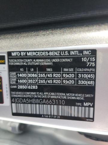 4JGDA5HB8GA663110 - 2016 MERCEDES-BENZ GLE 350 4MATIC SILVER photo 13