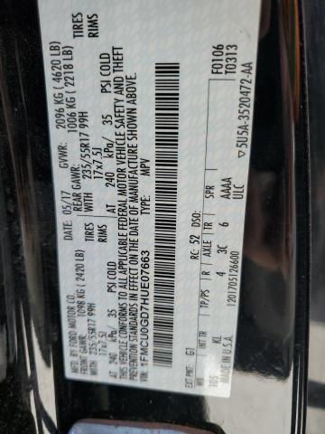 1FMCU0GD7HUE07663 - 2017 FORD ESCAPE SE BLACK photo 14