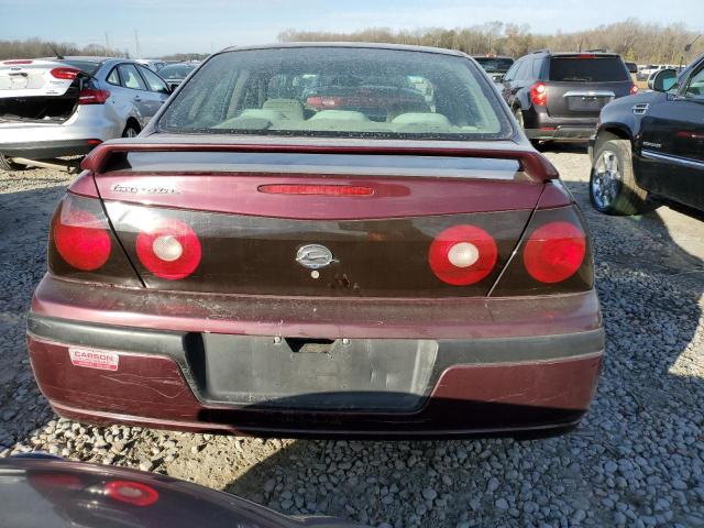 2G1WF52E049245447 - 2004 CHEVROLET IMPALA BURGUNDY photo 6