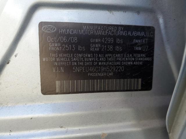 5NPEU46C19H529220 - 2009 HYUNDAI SONATA SE SILVER photo 12