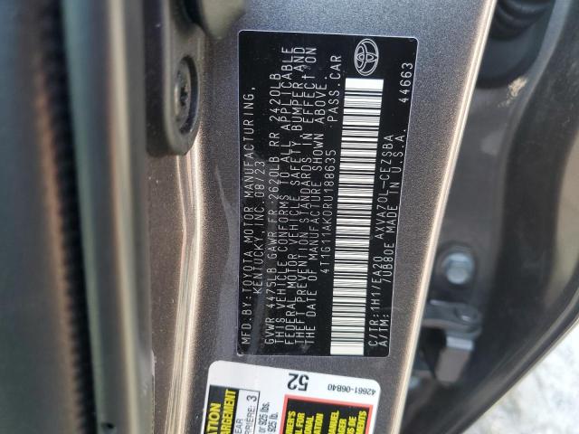 4T1G11AK0RU188635 - 2024 TOYOTA CAMRY SE NIGHT SHADE GRAY photo 12