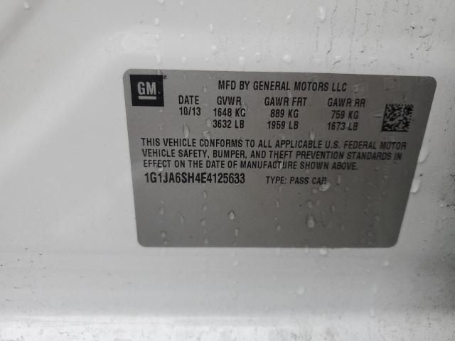 1G1JA6SH4E4125633 - 2014 CHEVROLET SONIC LS თეთრი ფოტო 12