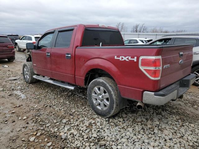 1FTFW1ET0DFD53780 - 2013 FORD F150 SUPERCREW RED photo 2