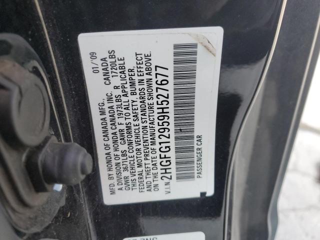 2HGFG12959H527677 - 2009 HONDA CIVIC EXL შავი ფოტო 13