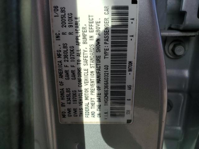 1HGCM66366A032140 - 2006 HONDA ACCORD LX GRAY photo 12