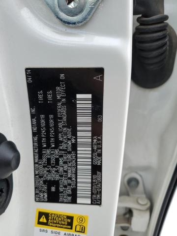 5TDJKRFHXES043491 - 2014 TOYOTA HIGHLANDER XLE 白色 照片 12