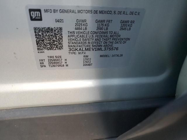 3GKALMEV1ML375576 - 2021 GMC TERRAIN SLE SILVER photo 13