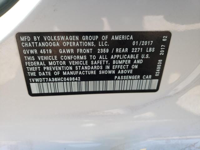 1VWDT7A36HC049642 - 2017 VOLKSWAGEN PASSAT R-LINE Ağ foto 13