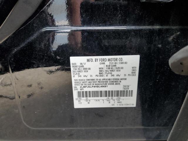 2LMPJ6LP4HBL49681 - 2017 LINCOLN MKX RESERVE أسود صورة 14