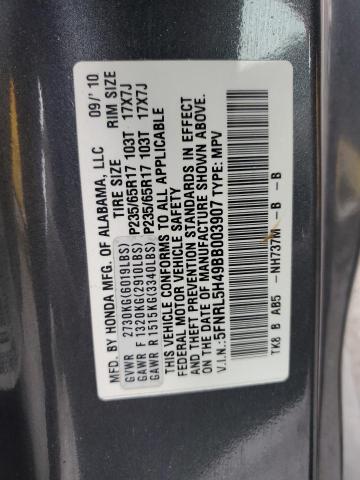 5FNRL5H49BB003907 - 2011 HONDA ODYSSEY EX CHARCOAL photo 13