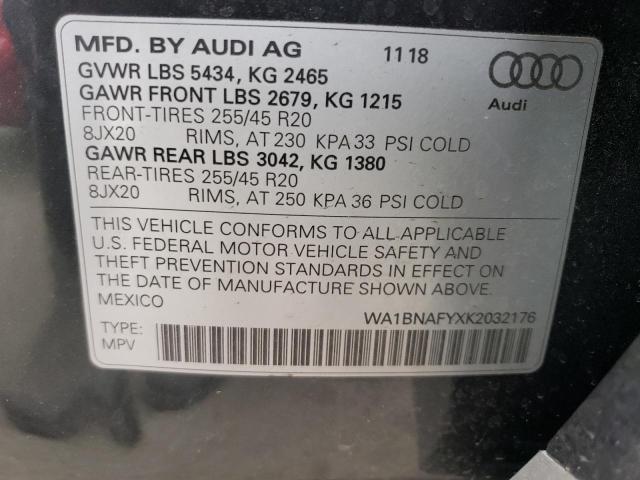 WA1BNAFYXK2032176 - 2019 AUDI Q5 PREMIUM PLUS GRAY photo 13