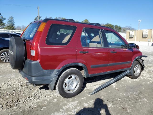 JHLRD68492C019009 - 2002 HONDA CR-V LX BURGUNDY photo 3