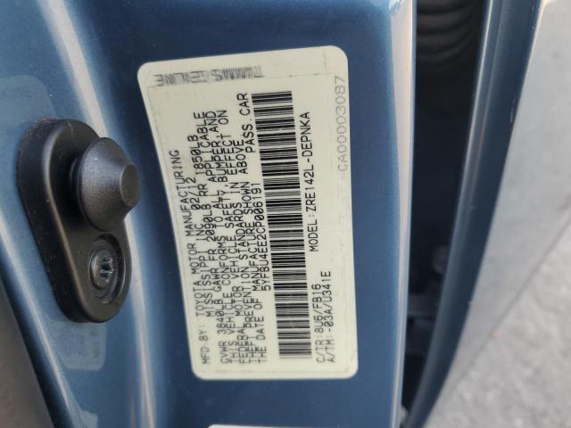 5YFBU4EE2CP006191 - 2012 TOYOTA COROLLA BASE 蓝色 照片 12