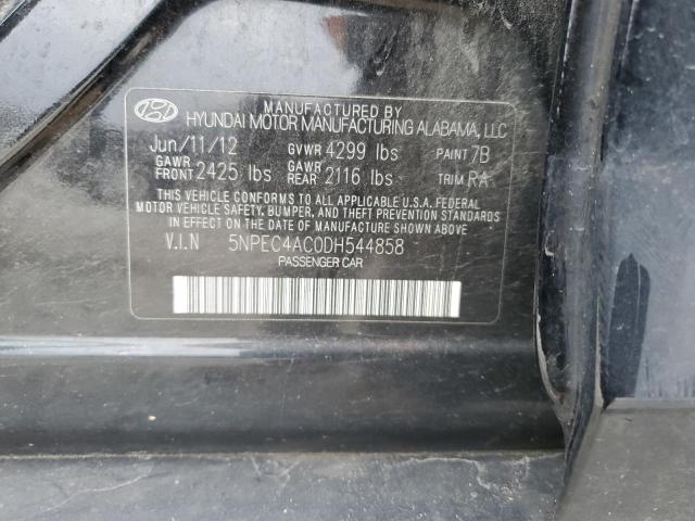 5NPEC4AC0DH544858 - 2013 HYUNDAI SONATA SE BLACK photo 12