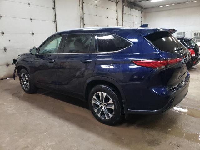 5TDGZRBHXNS250071 - 2022 TOYOTA HIGHLANDER XLE BLUE photo 2