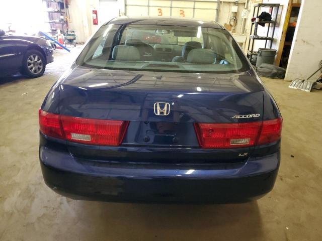 1HGCM55405A145228 - 2005 HONDA ACCORD LX BLUE photo 6