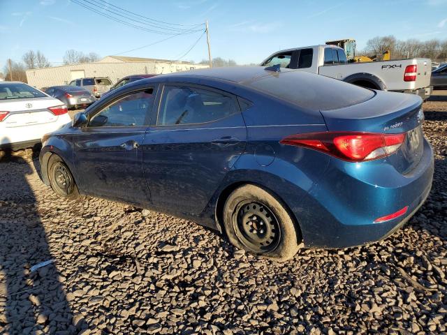 KMHDH4AE4GU602975 - 2016 HYUNDAI ELANTRA SE BLUE photo 2