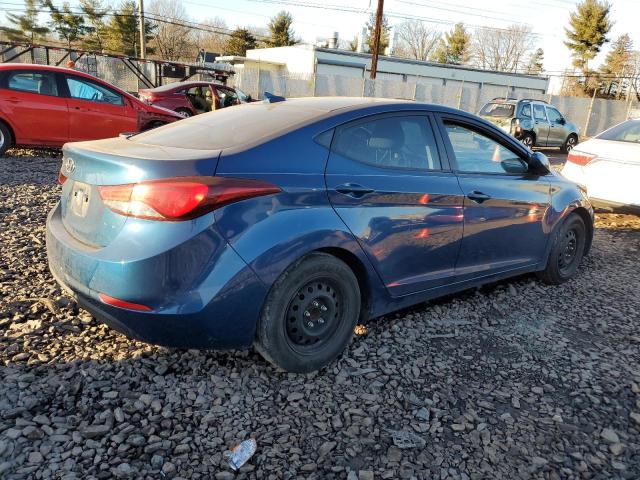 KMHDH4AE4GU602975 - 2016 HYUNDAI ELANTRA SE BLUE photo 3