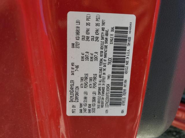 1D7HE22K07S103454 - 2007 DODGE DAKOTA ST RED photo 12