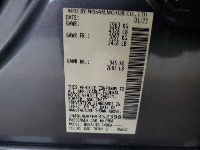 1N4BL4DV4PN352398 - 2023 NISSAN ALTIMA SV GRAY photo 12